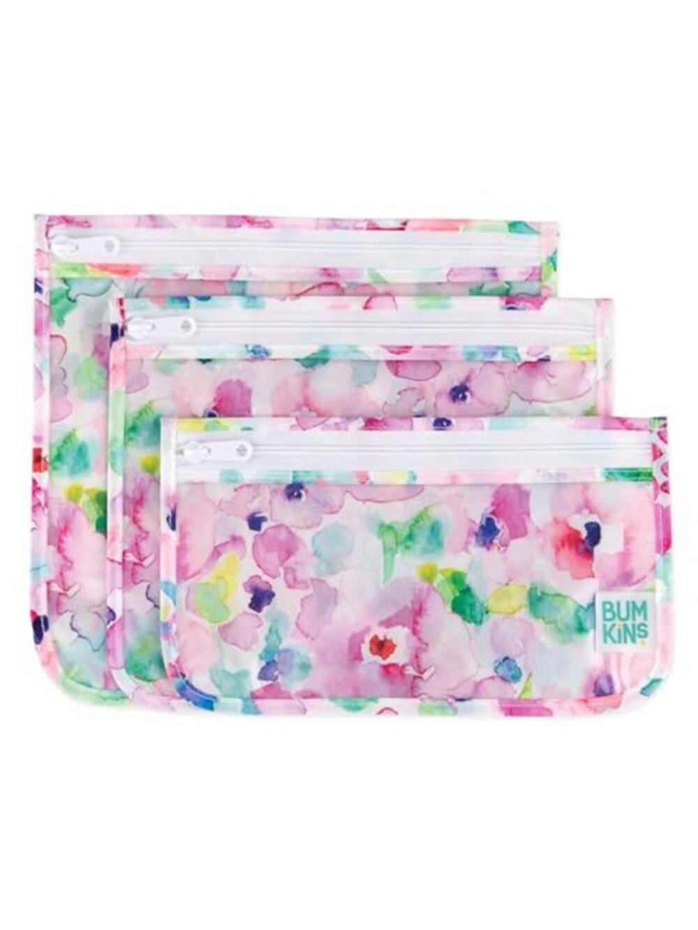TSA Approved Clear Toiletry Travel Bags Set of 3 Quart Size Zip Pouch Floral Kit